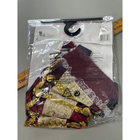 Golden Pirate Teen Costume J2 Size 5-7 Magik KoolTeens Red Gold Halloween NEW - Picture 4 of 6